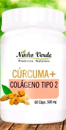 CÚRCUMA COM COLÁGENO TIPO 2 500MG 60 CÁPSULAS - NINHO VERDE