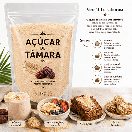AÇÚCAR DE TÂMARA PURO IMPORTADO