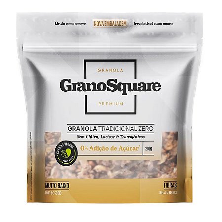 GRANOLA PREMIUM ZERO AÇÚCAR 200G - GRANO SQUARE