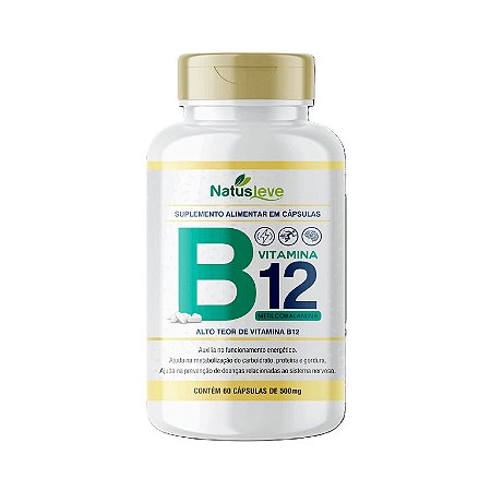 VITAMINA B12 500MG 60 CÁPSULAS METILCOBALAMINA - NATUSLEVE
