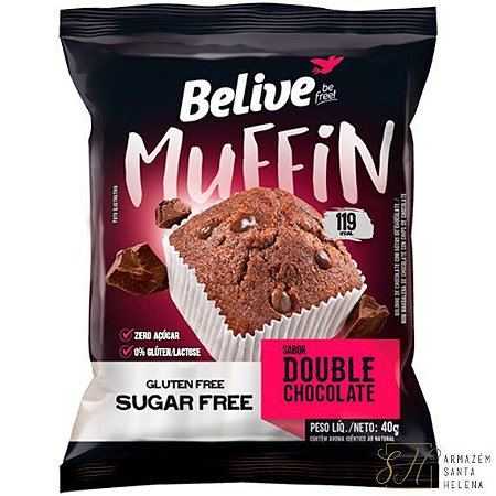 MUFFIN DOUBLE CHOCOLATE ZERO 40G - BELIVE