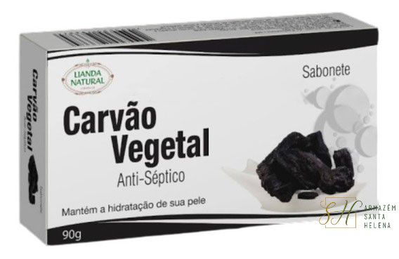 SABONETE NATURAL ANTISSÉPTICO DE CARVÃO VEGETAL  90G - LIANDA NATURAL