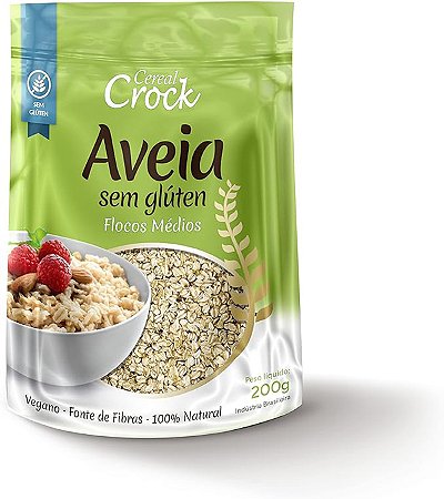 AVEIA SEM GLÚTEN FLOCOS MÉDIOS 200G - CEREAL CROCK