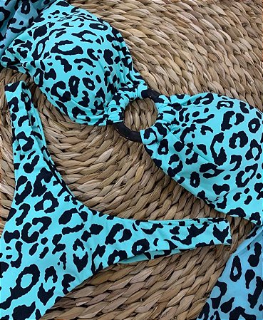 Biquíni onça azul Clearance
