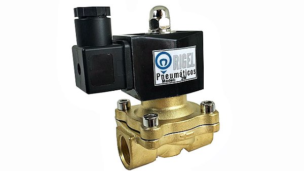 Válvula Solenoide Latão de Processo 2/2 vias 12v Rosca 3/8 Normal Fechada
