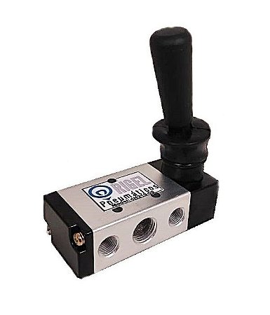 Válvula Direcional Pneumática 5/2 vias com Alavanca Rosca de 1/4 Bsp