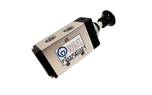 Válvula Direcional Pneumática 5/2 vias com Botão Rosca de 1/4 Bsp