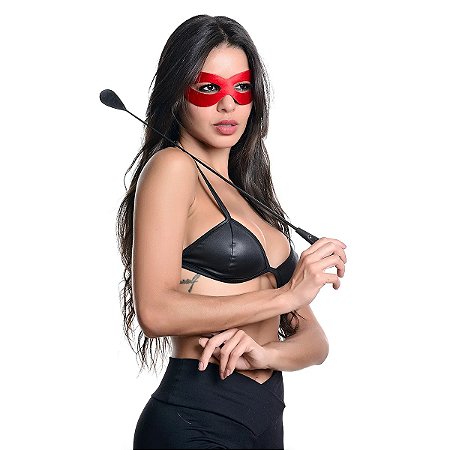 Kit Tiazinha Máscara e Chibata Vermelho