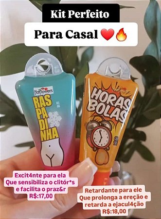 Kit 2 Géis Excitante Feminino Retardante Masculino
