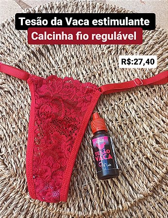 Kit Tesão da Vaca Afrodisíaco com Calcinha Rendada Sexy