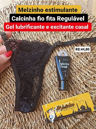 Kit Melzinho Afrodisíaco Calcinha Sensual Gel excitante Lubrificante Casal