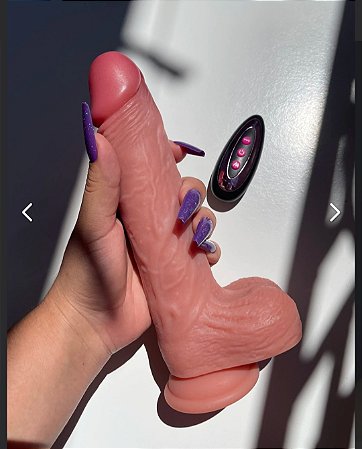 Prótese Pênis Realístico com Ventosa 10 modos de Rotação Vai E Vem 22 X 6,2Cm