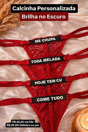 Calcinha Personalizada Brilha no Escuro