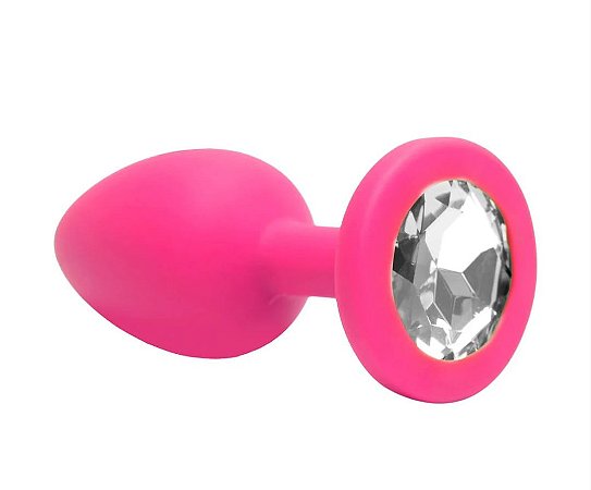 Plug Anal em Silicone Pink Tamanho P