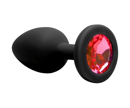 Plug Anal em Silicone Preto Tamanho P