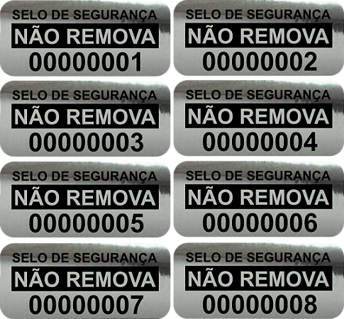 400UN Adesivo VOID Lacre Prata Metalizado 30x15mm
