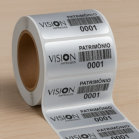 100 Etiquetas de Patrimônio Ativo Fixo Logística 15x30mm ou 20x45mm