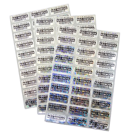 400 Lacre de Segurança Destrutível Holográfico 30x13mm
