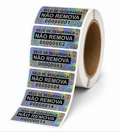 1000 Lacre de Segurança Destrutível Holográfico 30x13mm