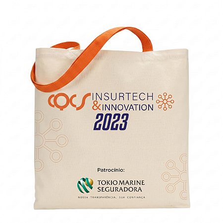 ECOBAG ALGODÃO CRU ALÇAS COLORIDAS - SOB MEDIDA