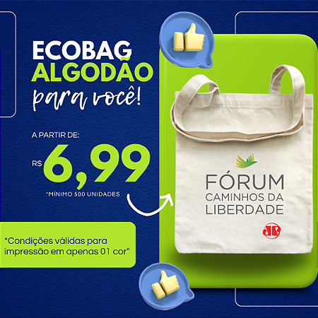 PROMOÇÃO ECOBAG ALGODÃO