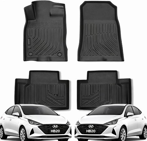 Tapete Premium Tipo Bandeja Para HB20 2º Geração em diante- Com Bordas Elevadas P/Reter Liquidos