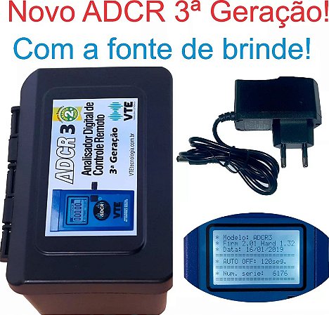 ADCR3 Frequencímetro, Analisador Para Controle Remoto VTE