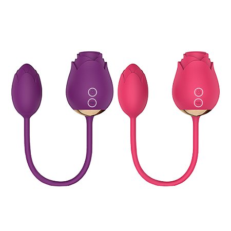 Sugador de Clitóris Double Rose com Bullet Vibratório