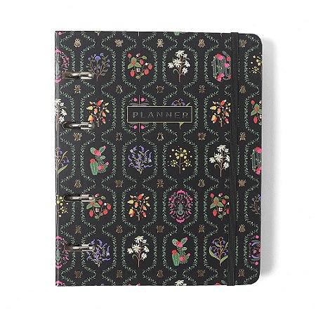 Agenda Planner Argolado 2026 Jardim Semanal Notas A5 Preto CICERO