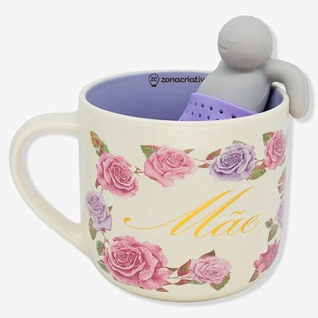 Caneca com Infusor de Chá Mãe Encanto – Presente Especial