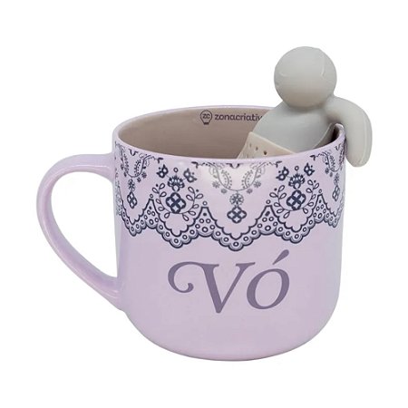 Caneca com Infusor de Chá Toque de Vó – Presente Especial