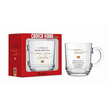Caneca Vidro 300ml Ao Seu Lado