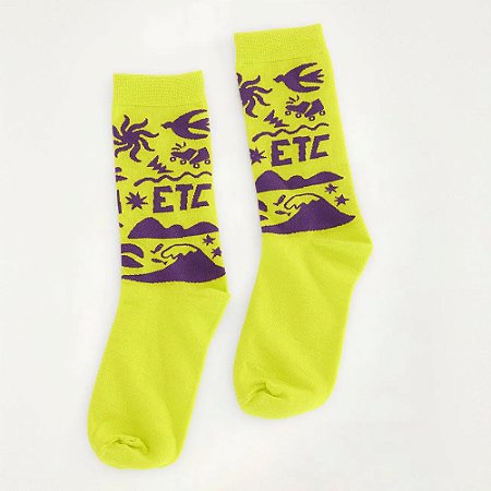 Meia Farm Etc Vibes Lima e Roxo