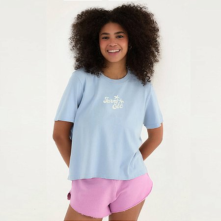 T-shirt Farm Prainha Silk Rio Azul