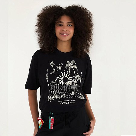 T-Shirt Farm Ipanema Silk Fundo Do Mar