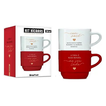 Caneca Empilhada Dupla 210ml Ao Seu Lado