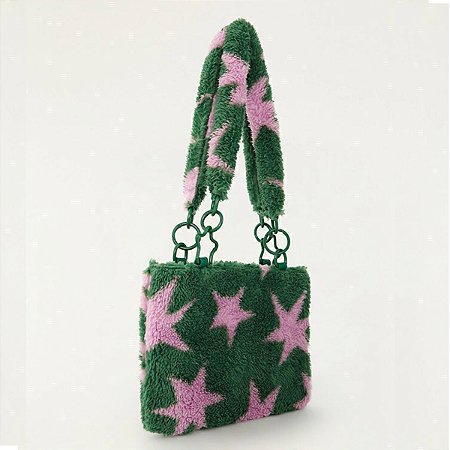 Bolsa Farm Flat Fleece Estrelas Verde