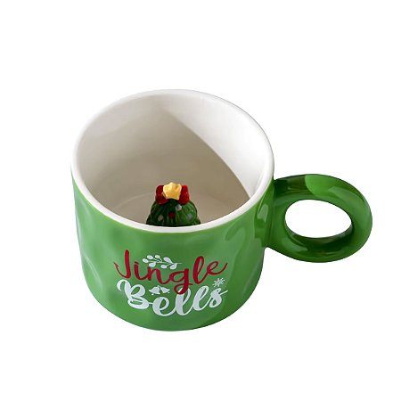 Xícara Natal Cerâmica Árvore 3D