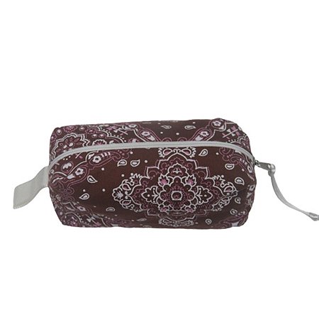 Mini Necessaire Bandana Rosa com Marrom