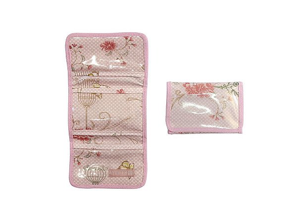 Porta Cartão Gaiola Rosa
