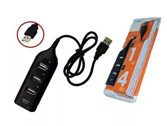 HUB USB 2.0 COM CABO DE 1M E 4 PORTAS