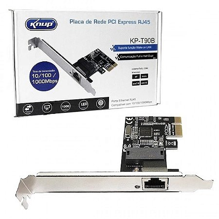 Placa de Rede PCI Express RJ45 10/100/1000 KNUP - KP-T90B