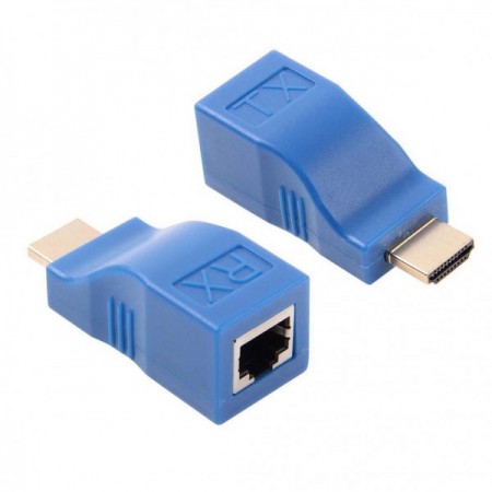 Adaptador Extensor Conversor Hdmi Via 1 Cabo Rede Rj45 4k 30m Cat5e/6