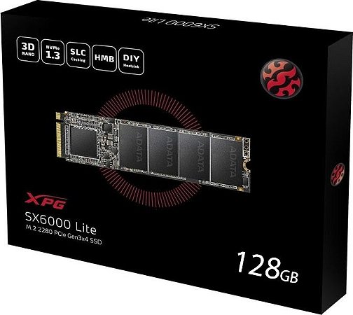 SSD XPG PCI-E SX6000 LITE 128GB M.2 2280 PCIE GEN3x4 (use também nos computadores arfo gamer)
