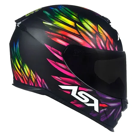 COMBO CAPACETE + VISEIRA ASX EAGLE VIBES PRETO FOSCO