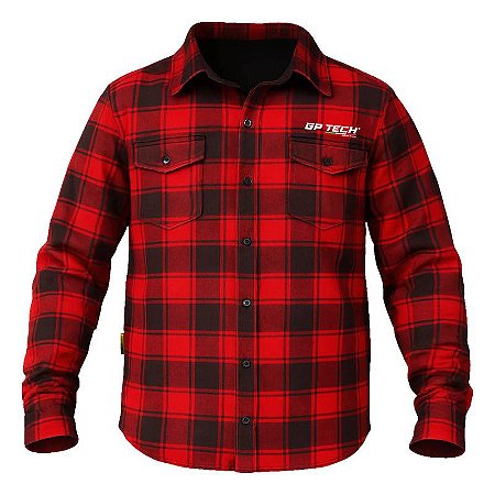 JAQUETA GP TECH CUSTOM XADREZ FLANELA VERMELHA