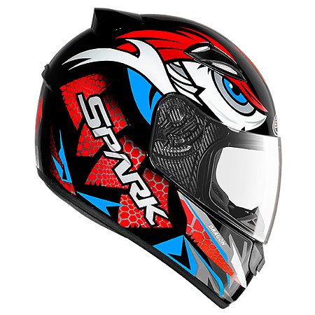 CAPACETE EBF NEW SPARK DRAGON PRETO/VERMELHO