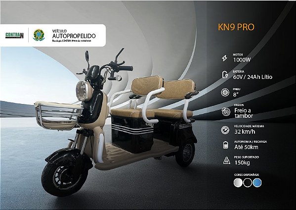 TRICICLO ELÉTRICO KAPPAK KN9 PRO 1000W