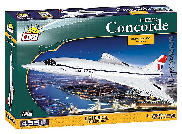 AVIÃO CONCORDE BRITISH AIRWAYS ESCALA 1/95 BLOCOS PARA MONTAR COM 455 PCS