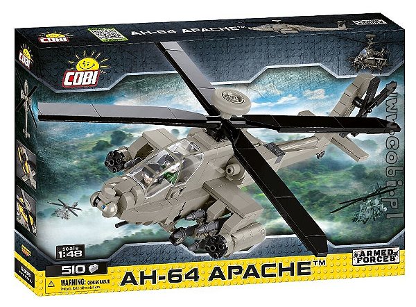 HELICOPTERO MILITAR AMERICANO DE ATAQUE  AH-64 APACHE BLOCOS PARA MONTAR COM 510 PCS